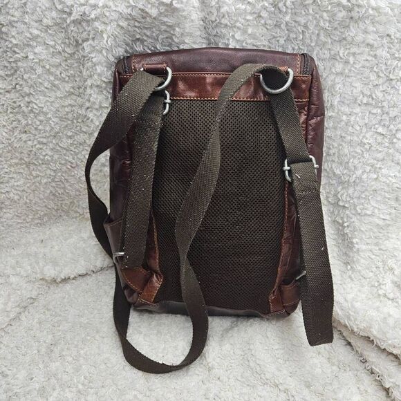 Jack Georges Voyager Brown Leather‎ Convertible Backpack - Picture 3 of 9